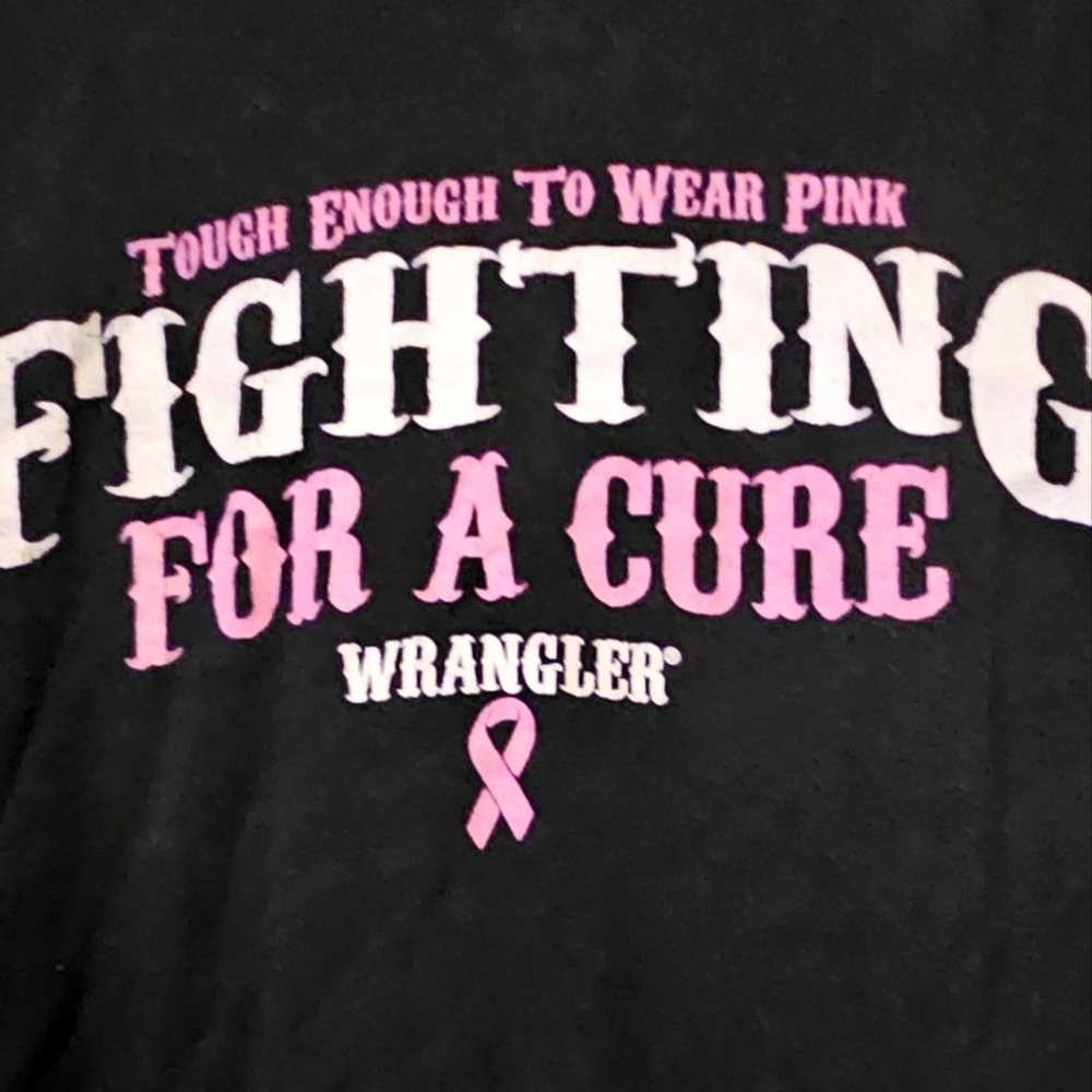 Wrangler Black Tee with Pink and White Graphic
